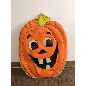 Vintage Plastic Silly Halloween Pumpkin Decoration Door Wall Large
